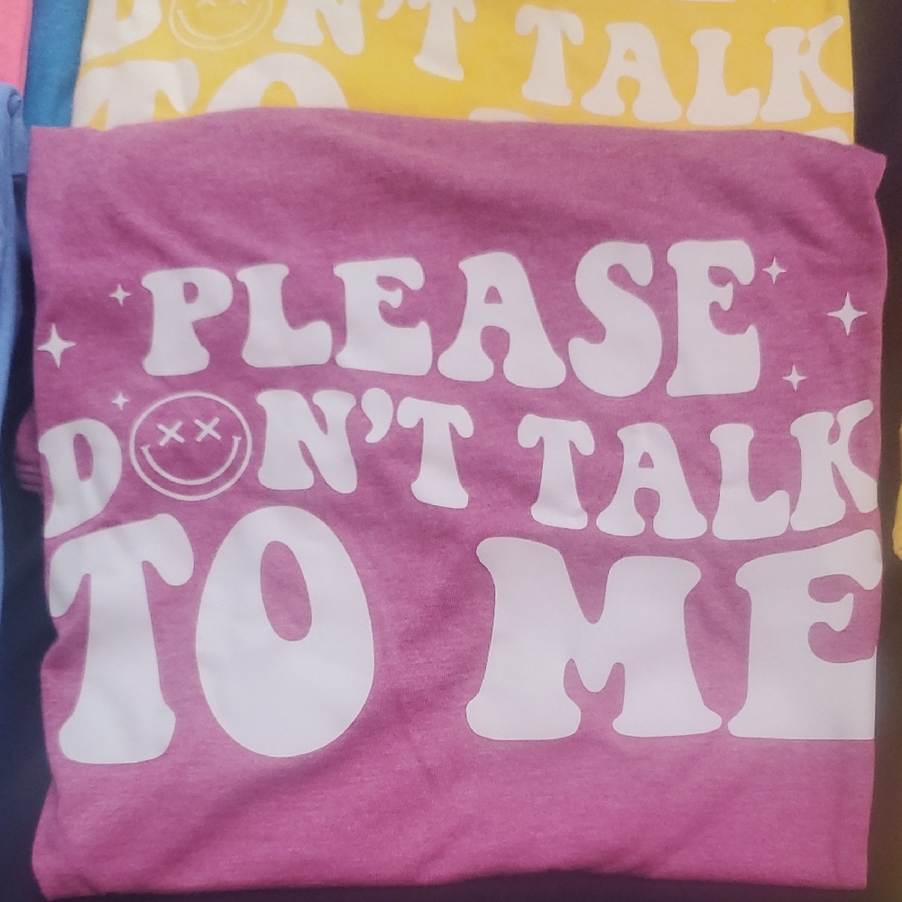 Purple Graphic Tee with White Text